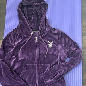 Purple Playboy Velour tracksuit